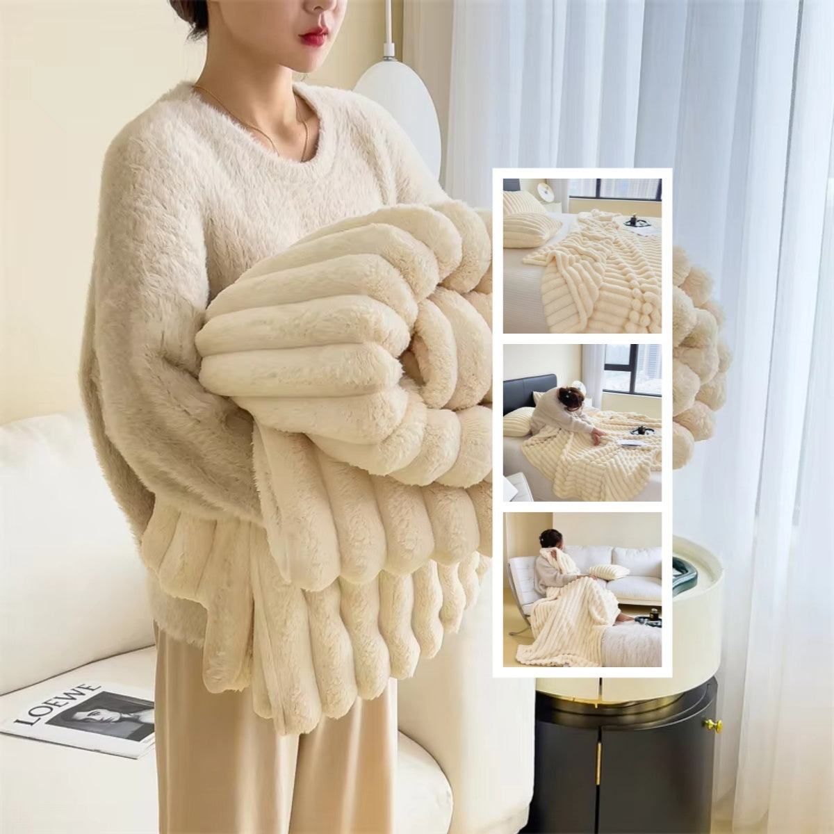 Luxurious Bubble Faux Fur Blanket
